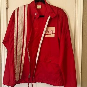 Coca Cola Red and White Striped Windbreaker
